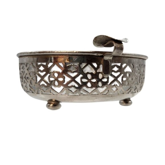 Vintage E&JB Ashtray Silver Plate Basket with Glass Bowl Insert READ - Picture 3 of 12